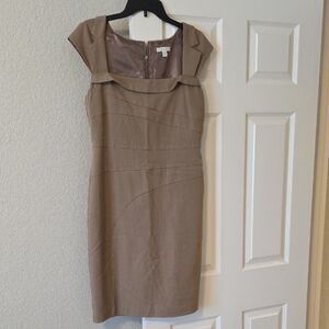 New York & Company Tan Midi Dress